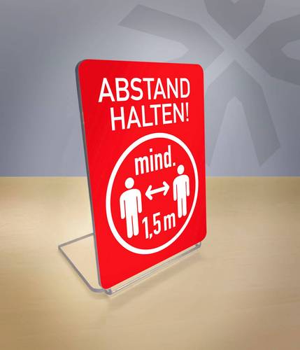 Hinweisschild „Abstand halten!“ als Aufsteller